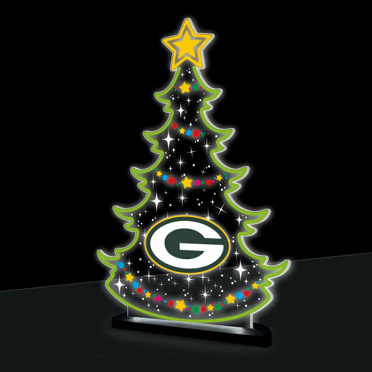 Green Bay Packers NFL Football Holiday Tree Desklite LED Decor - NFL Home