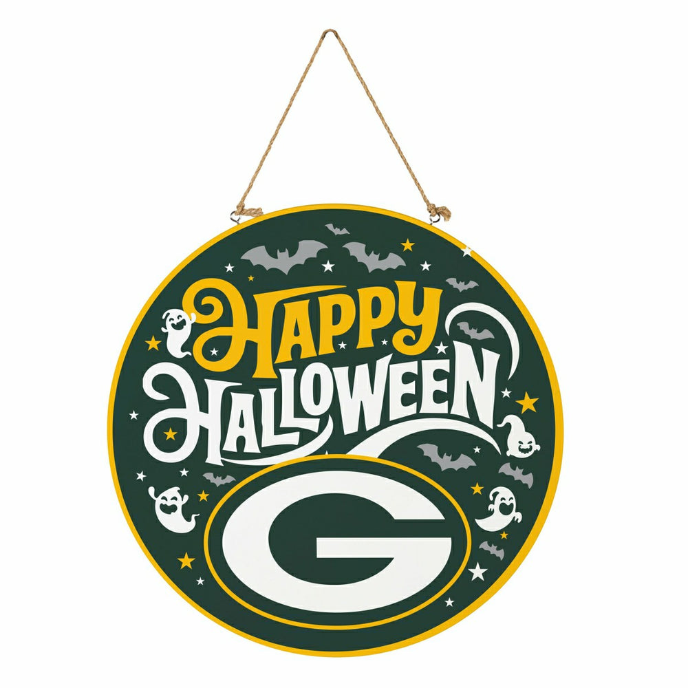 Green Bay Packers Halloween Round Door Décor with Hanging Rope, 18x18 - NFL Home
