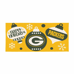 Green Bay Packers Holiday Flocked Coir Sassafras Switch Mat, 22"x10" - NFL