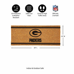 Green Bay Packers Extra Large One Color Coir Mat, 60"x24" - NFL