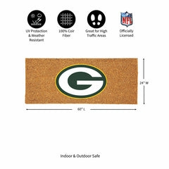 Green Bay Packers Extra Large Full Color Coir Mat, 60"x24" - NFL