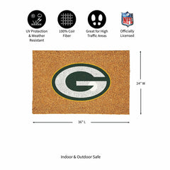 Green Bay Packers Large Full Color Coir Mat, 36"x24" - NFL