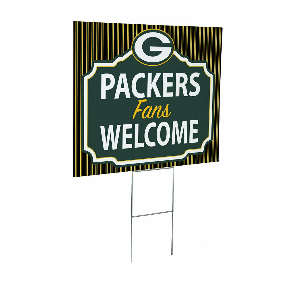 Green Bay Packers Coroplast Yard Sign, "Fans Welcome" - NFL Home