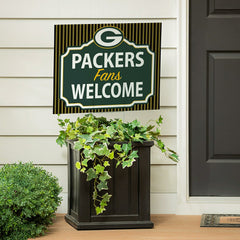 Green Bay Packers Coroplast Yard Sign, "Fans Welcome" - NFL Home