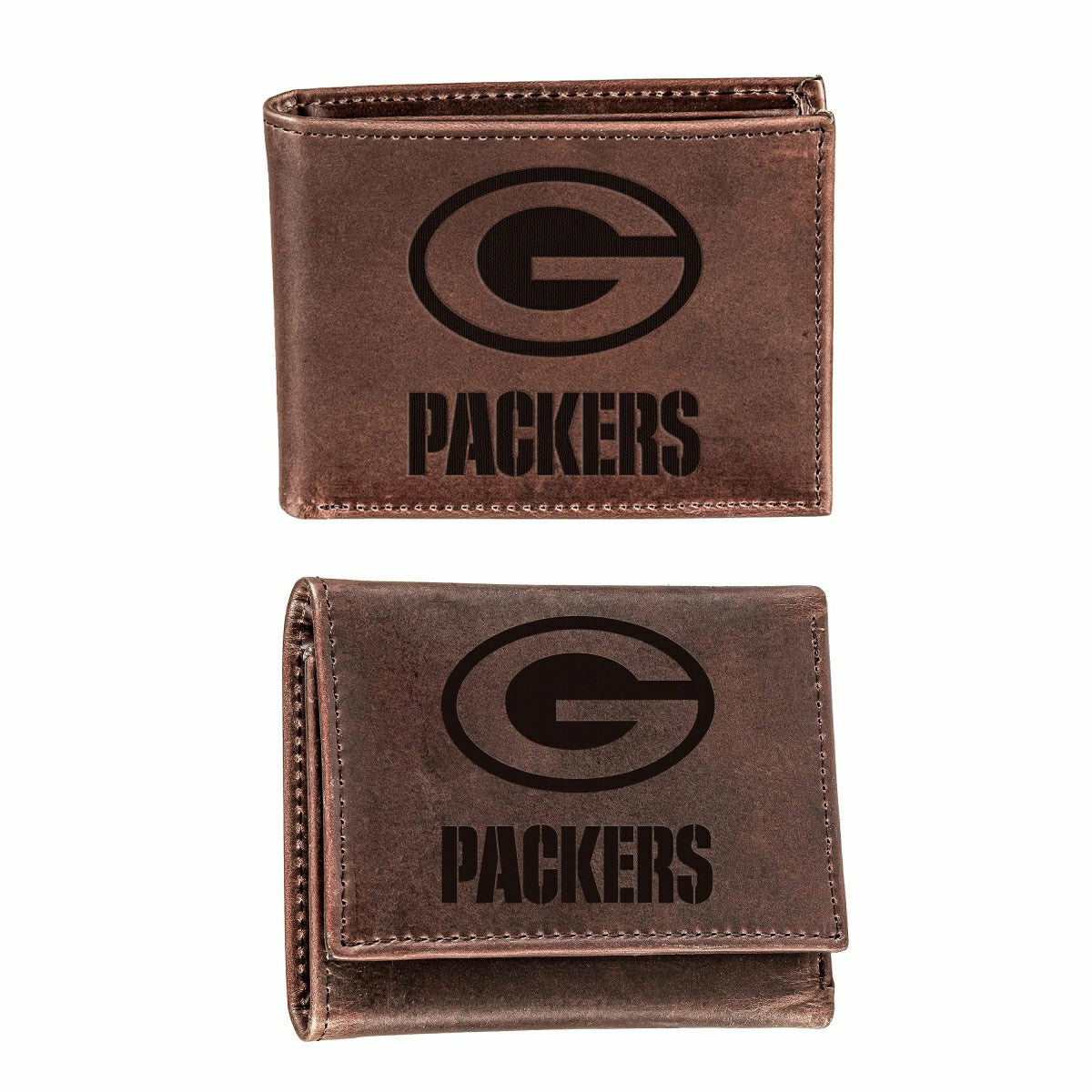 Green Bay Packers, Bi-Fold and Tri-Fold Wallet Gift Set, Brown - NFL Home