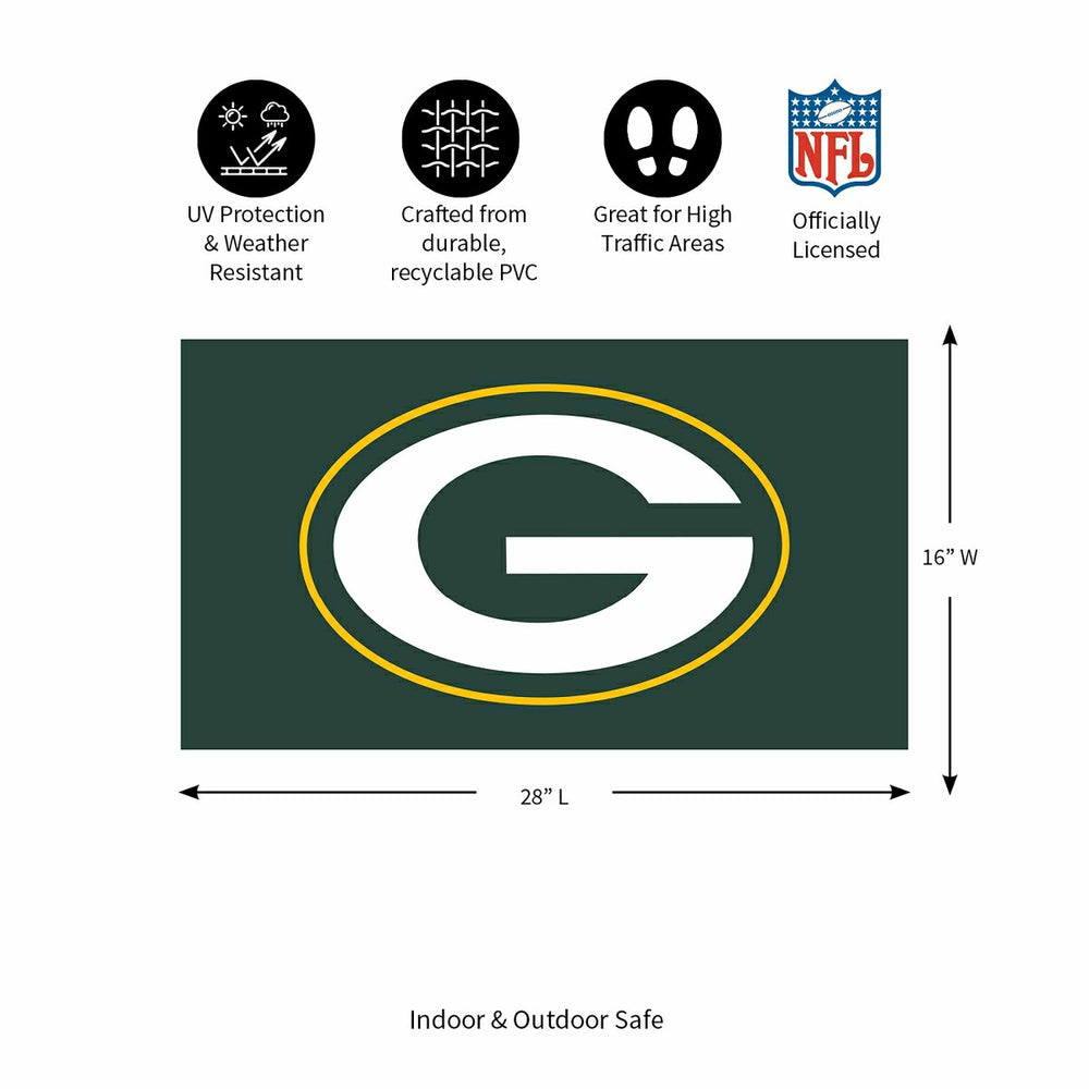 Full Color PVC Mat, 16" x 28", Green Bay Packers - NFL
