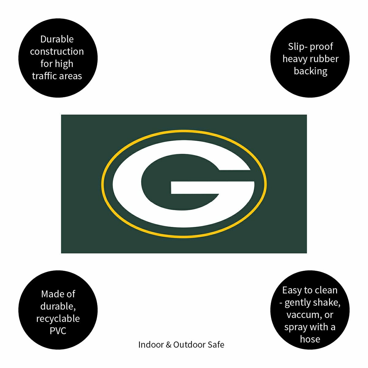 Full Color PVC Mat, 16" x 28", Green Bay Packers - NFL