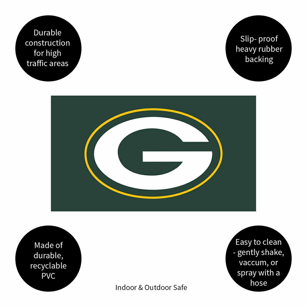 Full Color PVC Mat, 16" x 28", Green Bay Packers - NFL