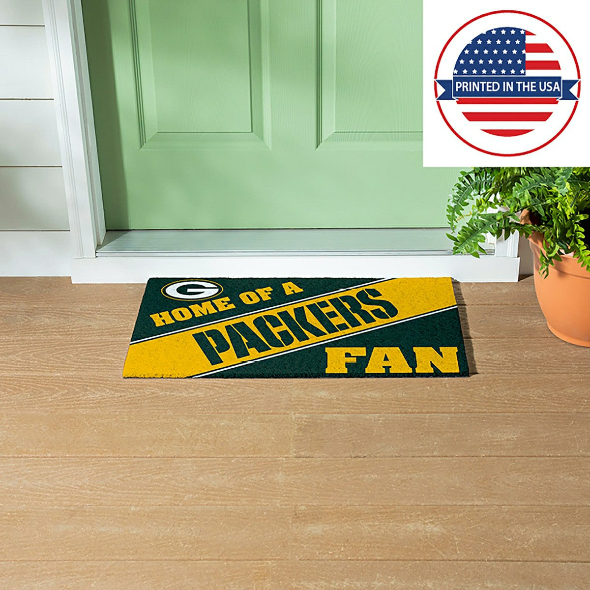 Green Bay Packers, PVC Mat COLOR, Home of a Fan - NFL