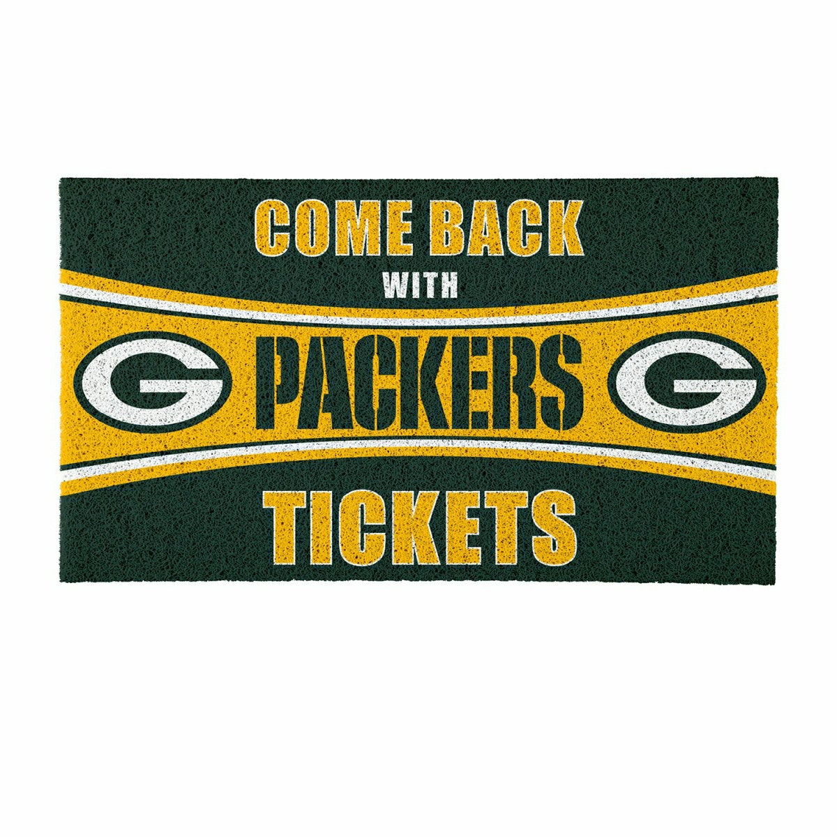 28" x 16" PVC Trapper Mat, Come Back with Tickets, Green Bay Packers - NFL