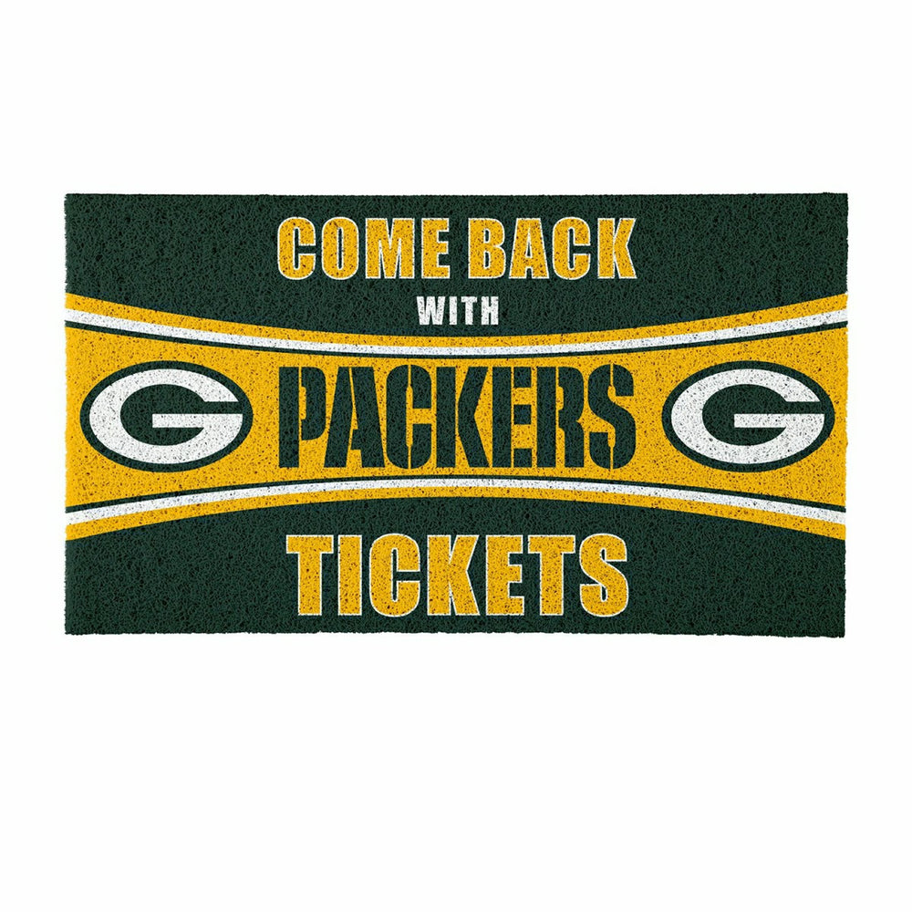 28" x 16" PVC Trapper Mat, Come Back with Tickets, Green Bay Packers - NFL