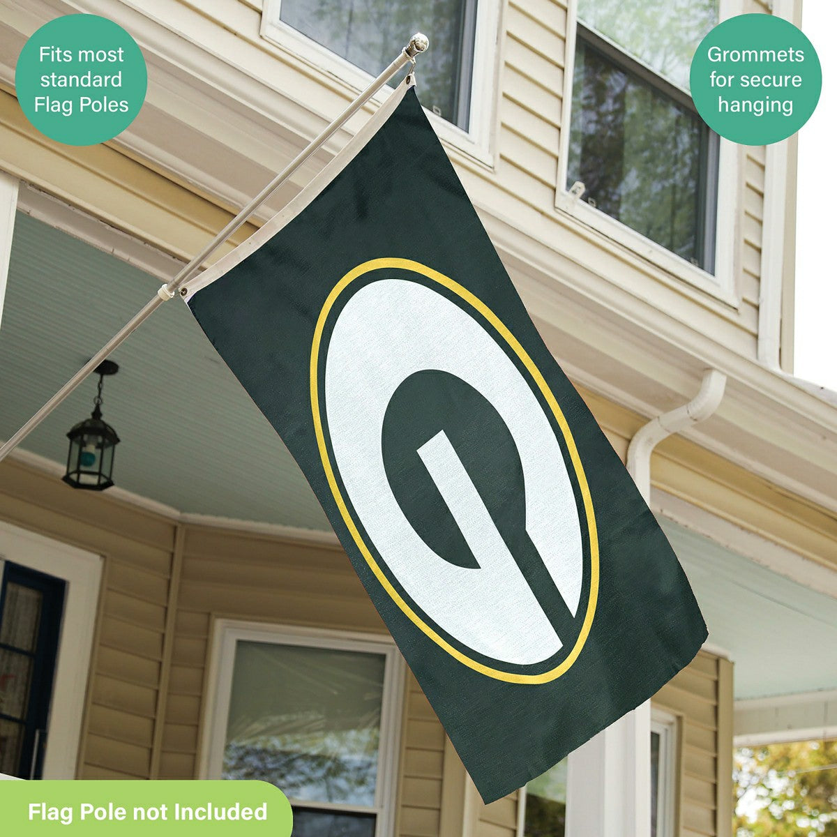 Green Bay Packers Single Sided Estate Flag with 2 Grommets, 3'x5' - NFL Home