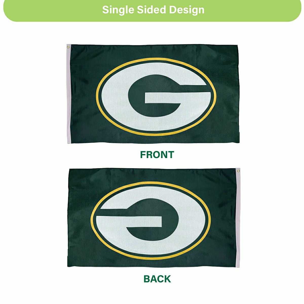Green Bay Packers Single Sided Estate Flag with 2 Grommets, 3'x5' - NFL Home