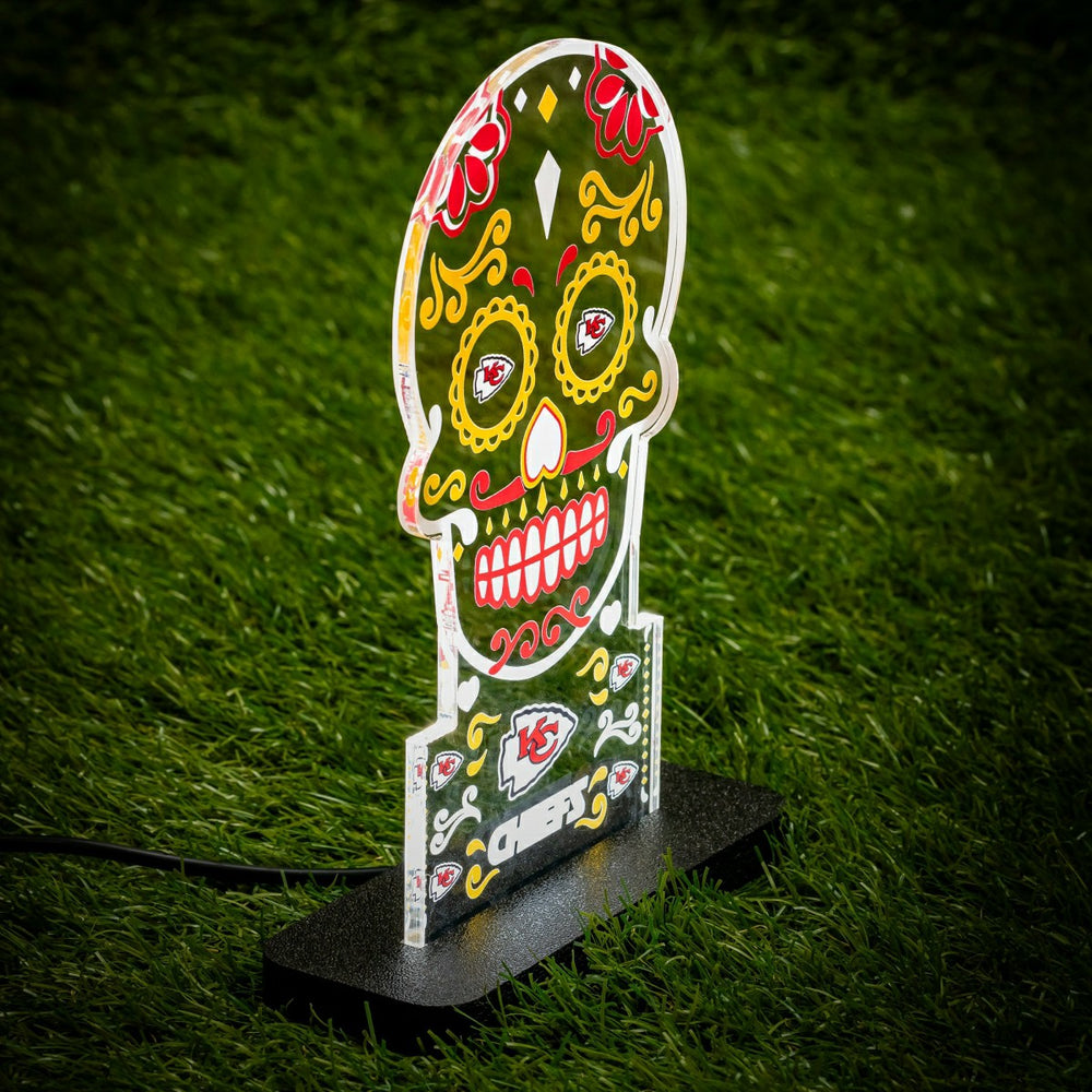 Kansas City Chiefs NFL Football Sugar Skull Desklite LED Decor - NFL Home