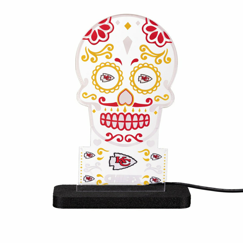 Kansas City Chiefs NFL Football Sugar Skull Desklite LED Decor - NFL Home