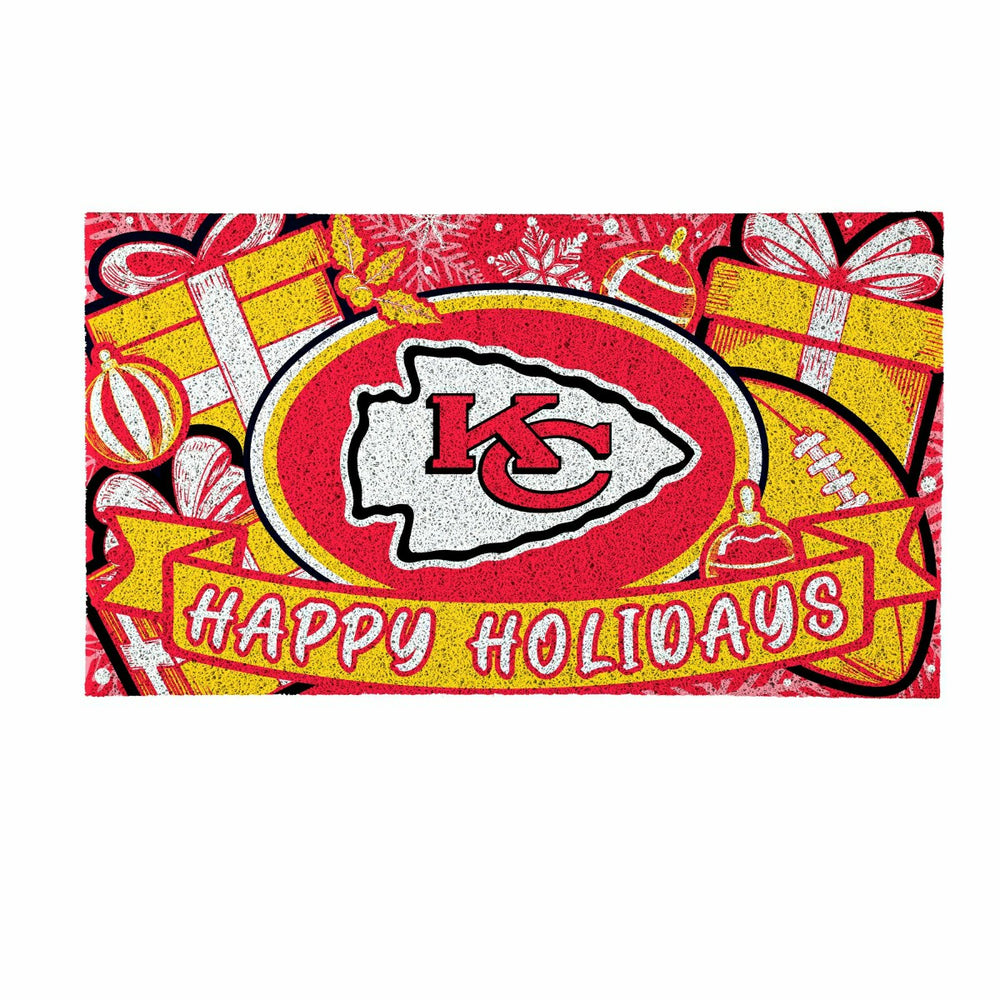 Kansas City Chiefs Holiday PVC Mat, 28"x16" - NFL