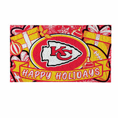 Kansas City Chiefs Holiday PVC Mat, 28"x16" - NFL