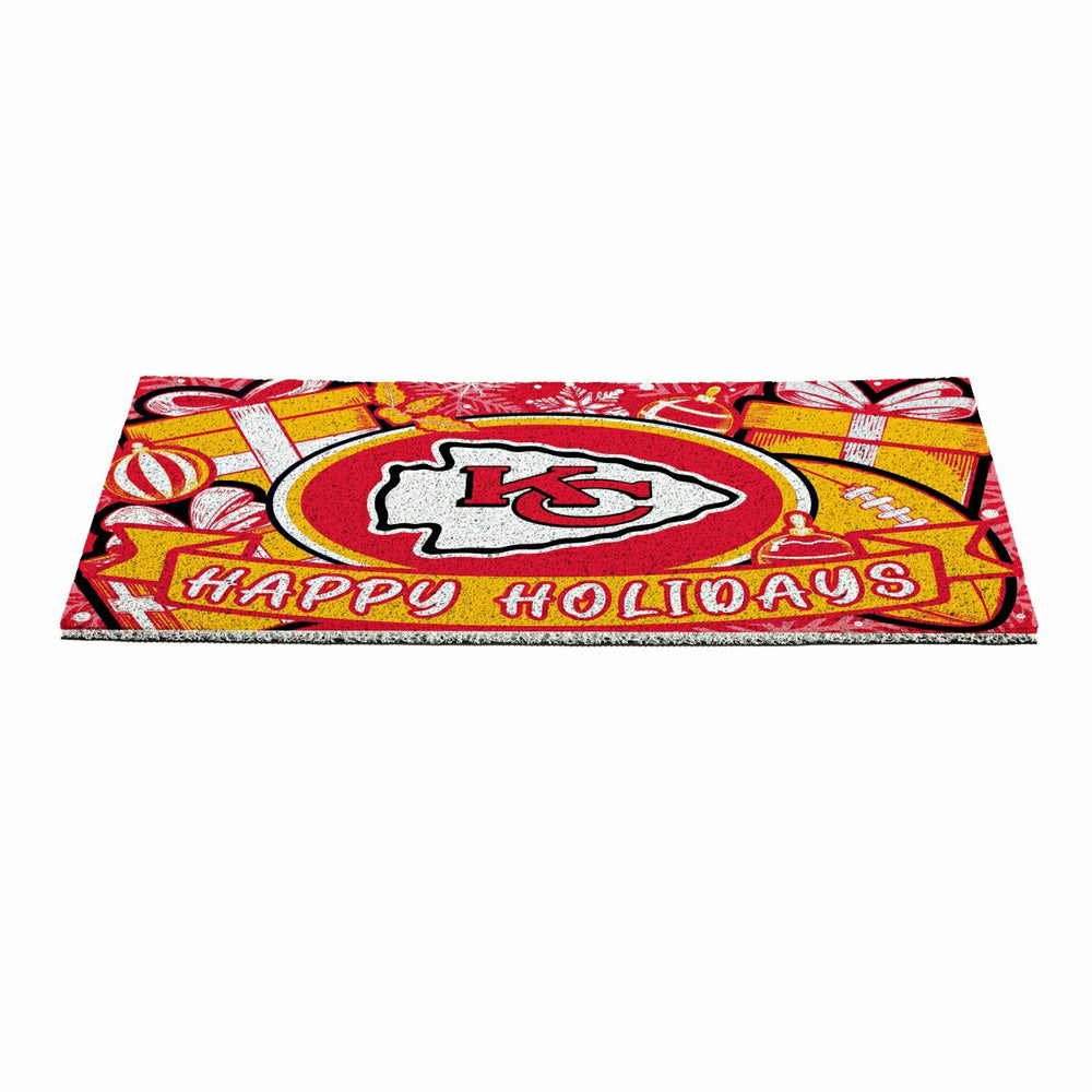 Kansas City Chiefs Holiday PVC Mat, 28"x16" - NFL