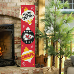 47" Double Sided Leaner, Kansas City Chiefs, Christmas - NFL Home