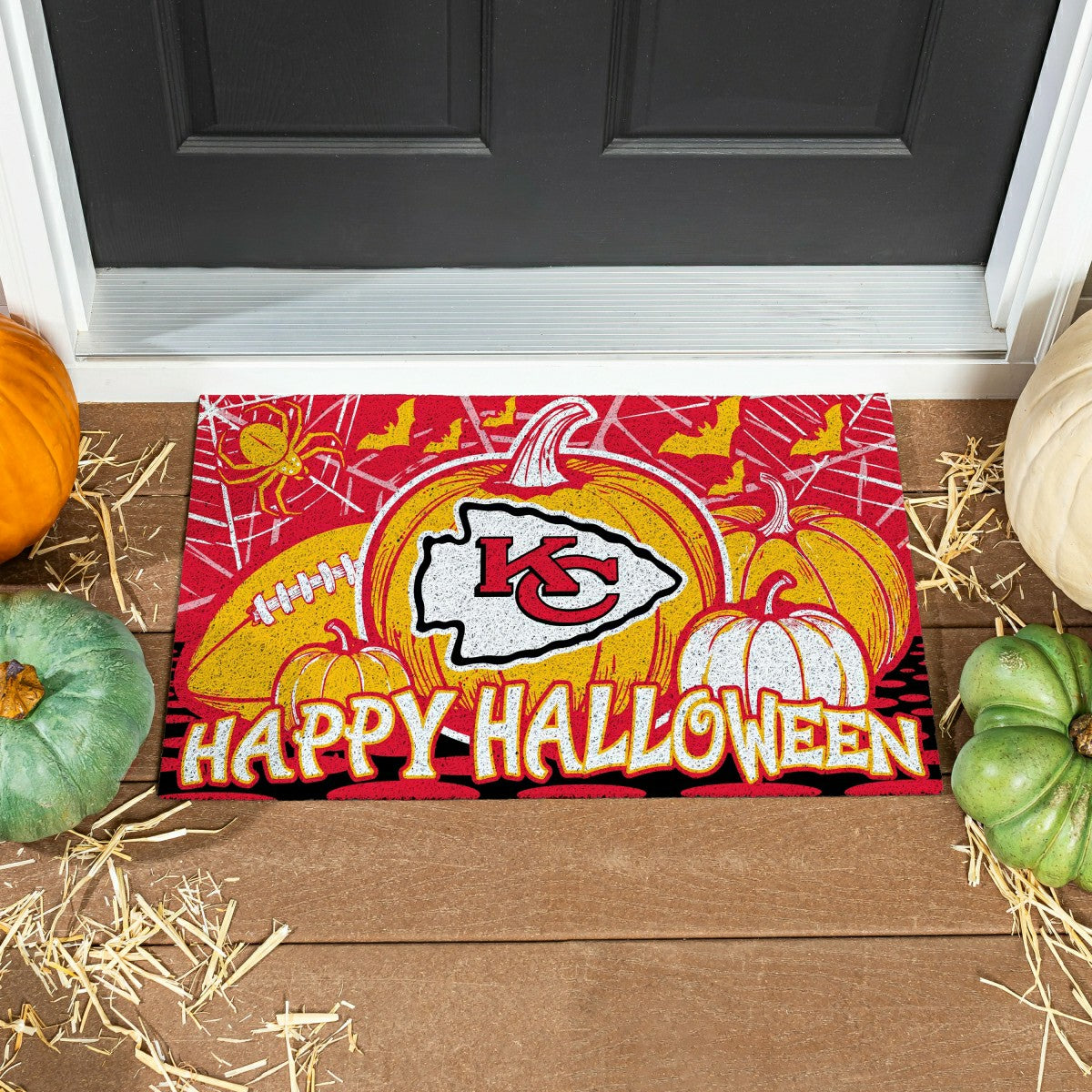 Kansas City Chiefs Halloween PVC Mat, 28"x16" - NFL