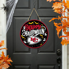 Kansas City Chiefs Halloween Round Door Décor with Hanging Rope, 18x18 - NFL Home