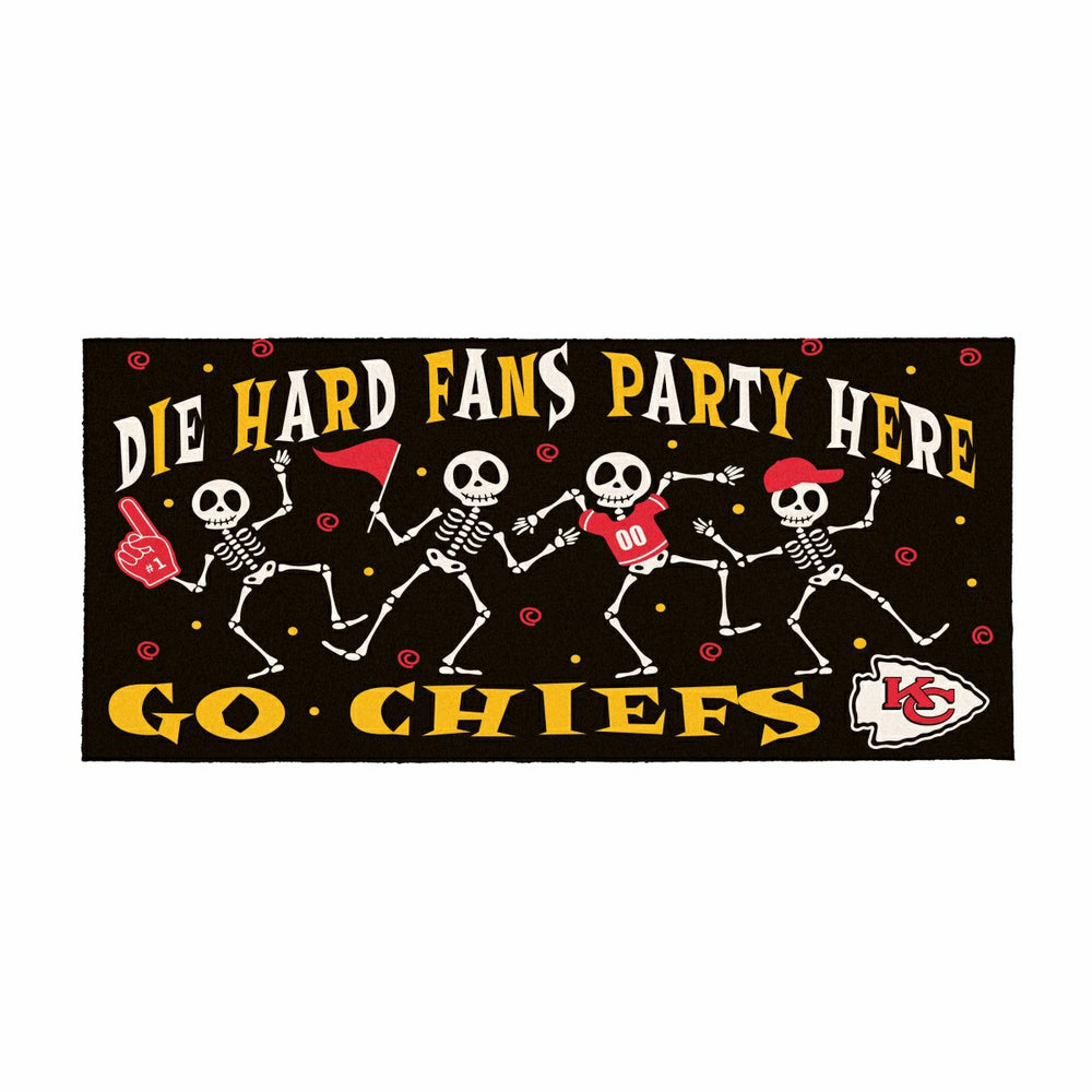 Kansas City Chiefs Flocked Coir Halloween Sassafras Switch Mat, 22"x10 - NFL