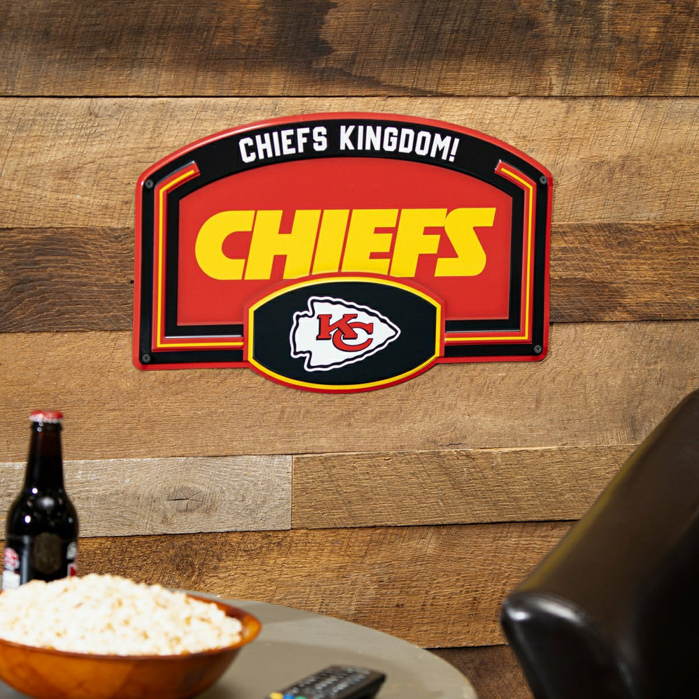 Kansas City Chiefs USA Embossed Steel Wall Sign, 11" x 17" - NFL Home