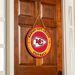 Kansas City Chiefs Round Door Décor with Hanging Rope, 18x18 - NFL Home