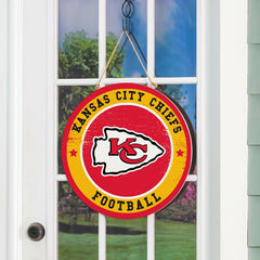 Kansas City Chiefs Round Door Décor with Hanging Rope, 18x18 - NFL Home