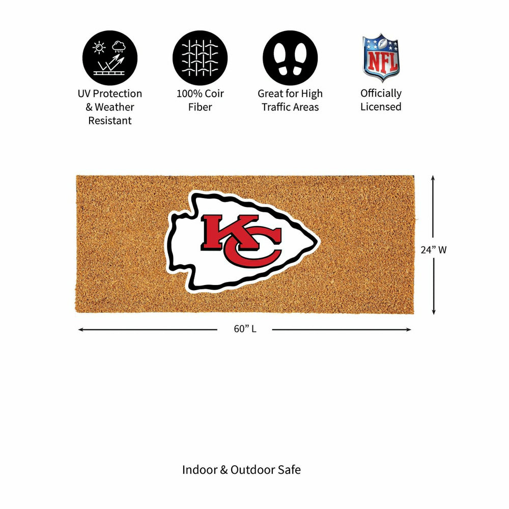 Kansas City Chiefs Extra Large Full Color Coir Mat, 60"x24" - NFL