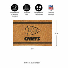 Kansas City Chiefs Large One Color Coir Mat, 36"x24" - NFL
