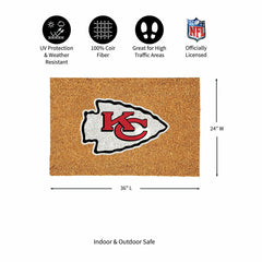 Kansas City Chiefs Large Full Color Coir Mat, 36"x24" - NFL