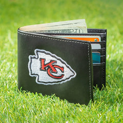 Kansas City Chiefs Black Bi-Fold Embroidered Wallet w/ RFID Blocking - NFL Home