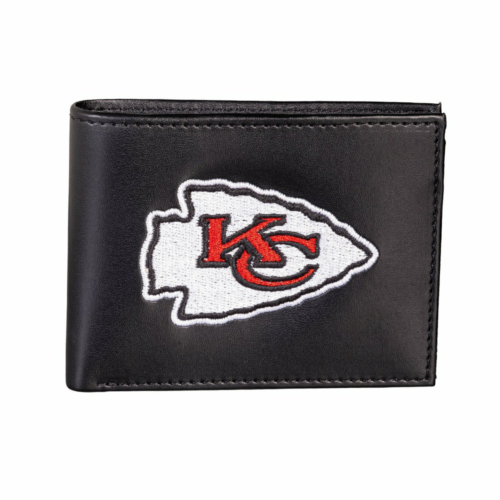 Kansas City Chiefs Black Bi-Fold Embroidered Wallet w/ RFID Blocking - NFL Home