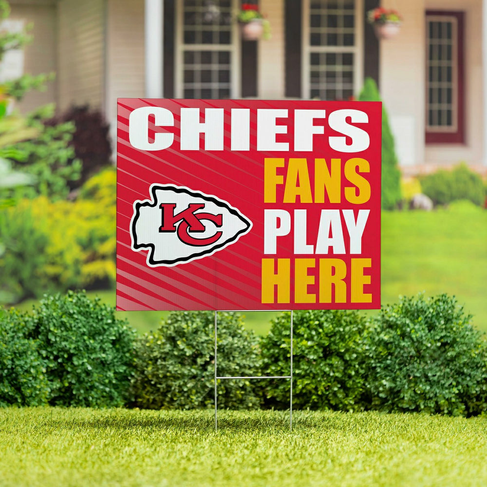 Kansas City Chiefs Coroplast Yard Sign "Fans Play Here" - NFL Home