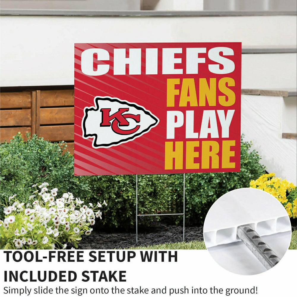 Kansas City Chiefs Coroplast Yard Sign "Fans Play Here" - NFL Home