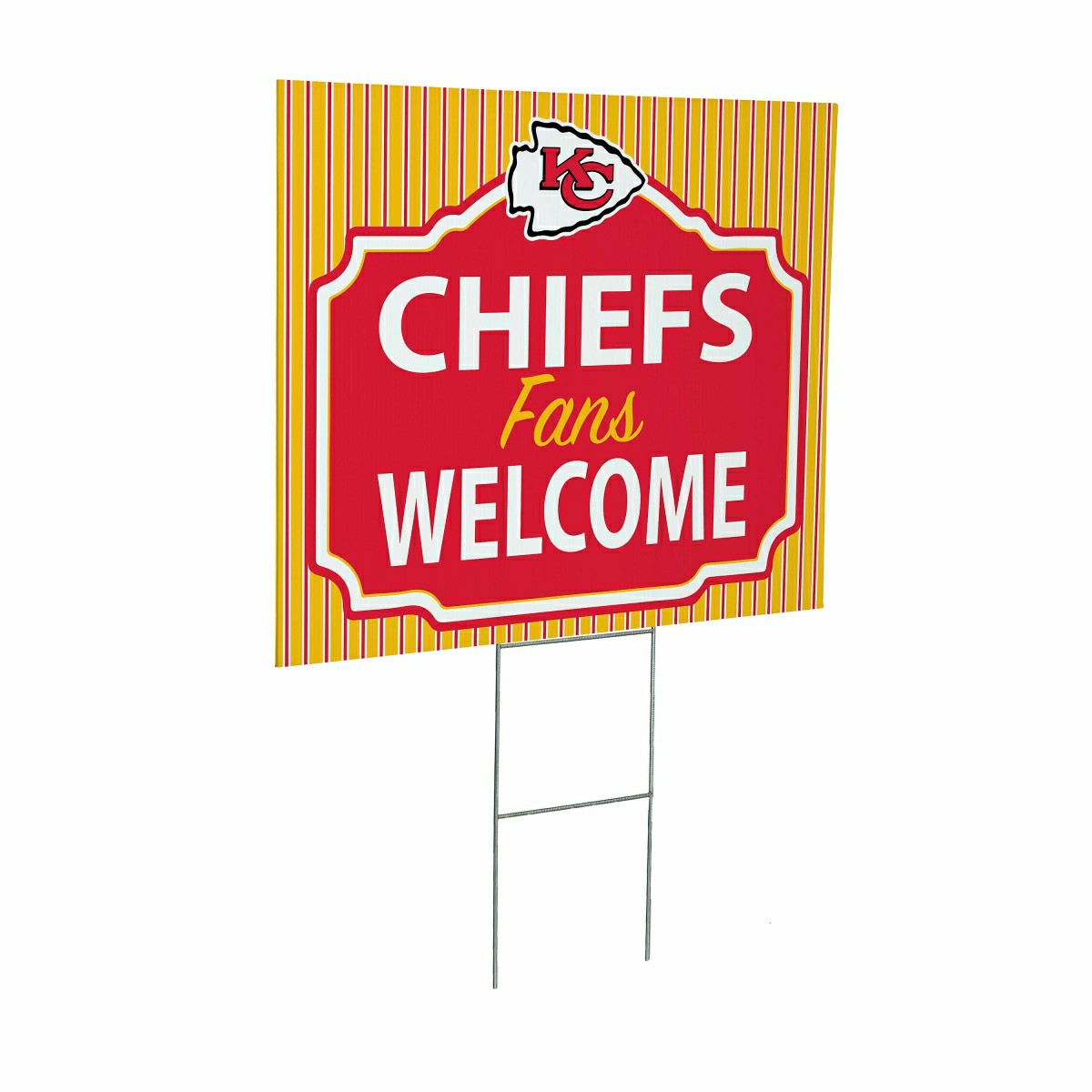 Kansas City Chiefs Coroplast Yard Sign, "Fans Welcome" - NFL Home