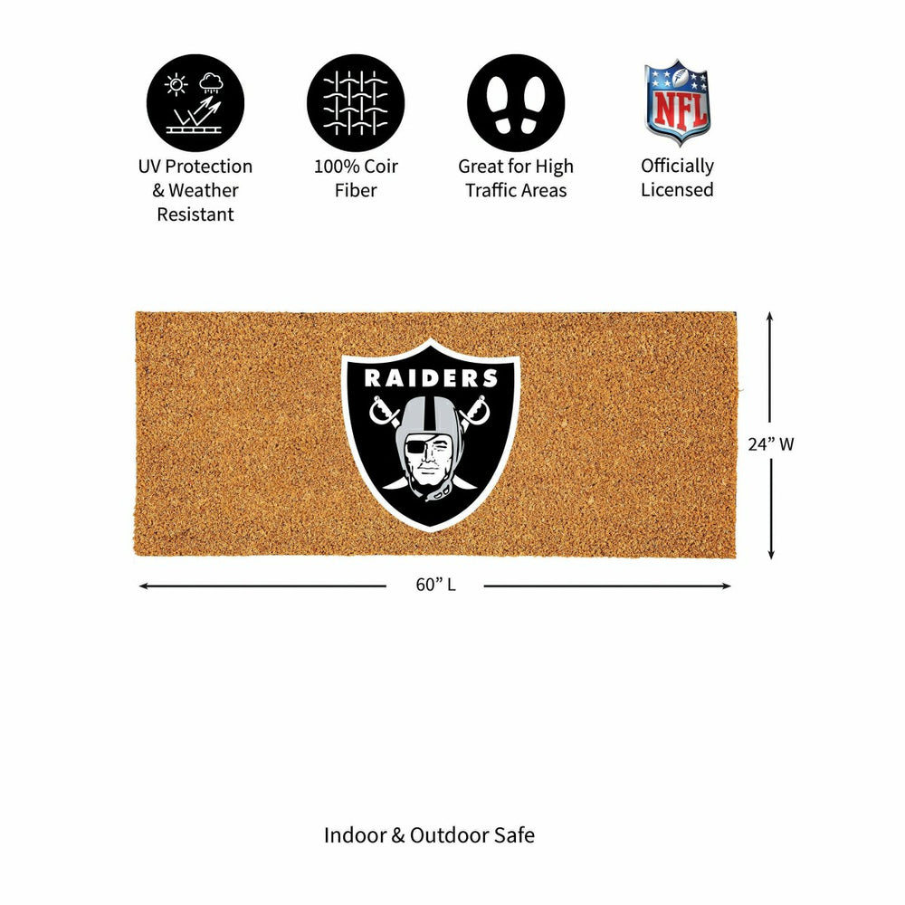 Las Vegas Raiders Extra Large Full Color Coir Mat, 60"x24" - NFL