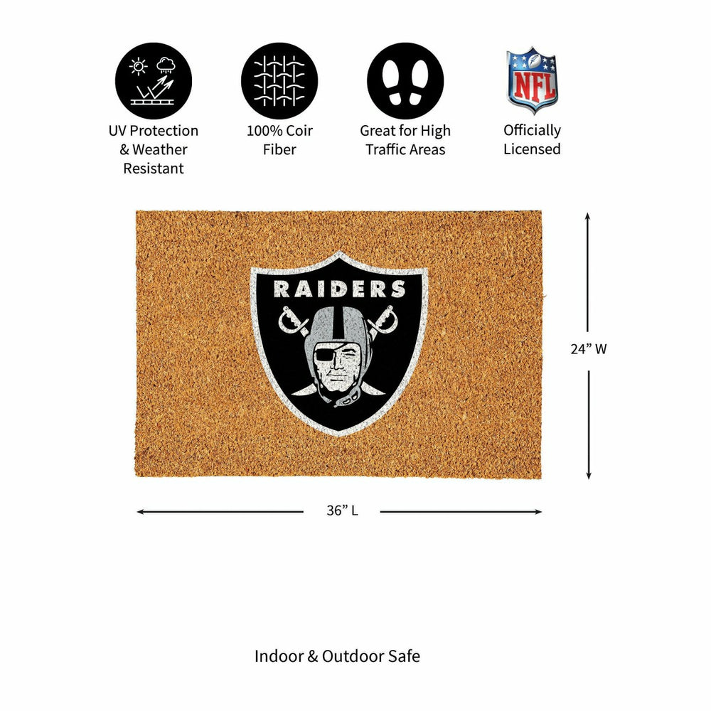 Las Vegas Raiders Large Full Color Coir Mat, 36"x24" - NFL