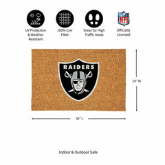 Las Vegas Raiders Large Full Color Coir Mat, 36"x24" - NFL