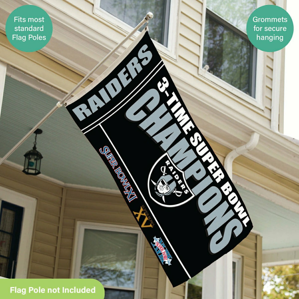 Las Vegas Raiders Multi-Win Superbowl Champions Football 3x5 Flag - NFL Home