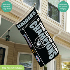 Las Vegas Raiders Multi-Win Superbowl Champions Football 3x5 Flag - NFL Home