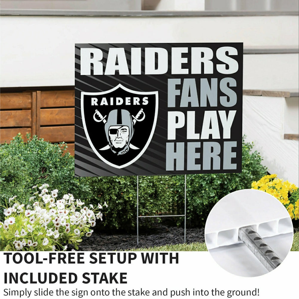 Las Vegas Raiders Coroplast Yard Sign "Fans Play Here" - NFL Home
