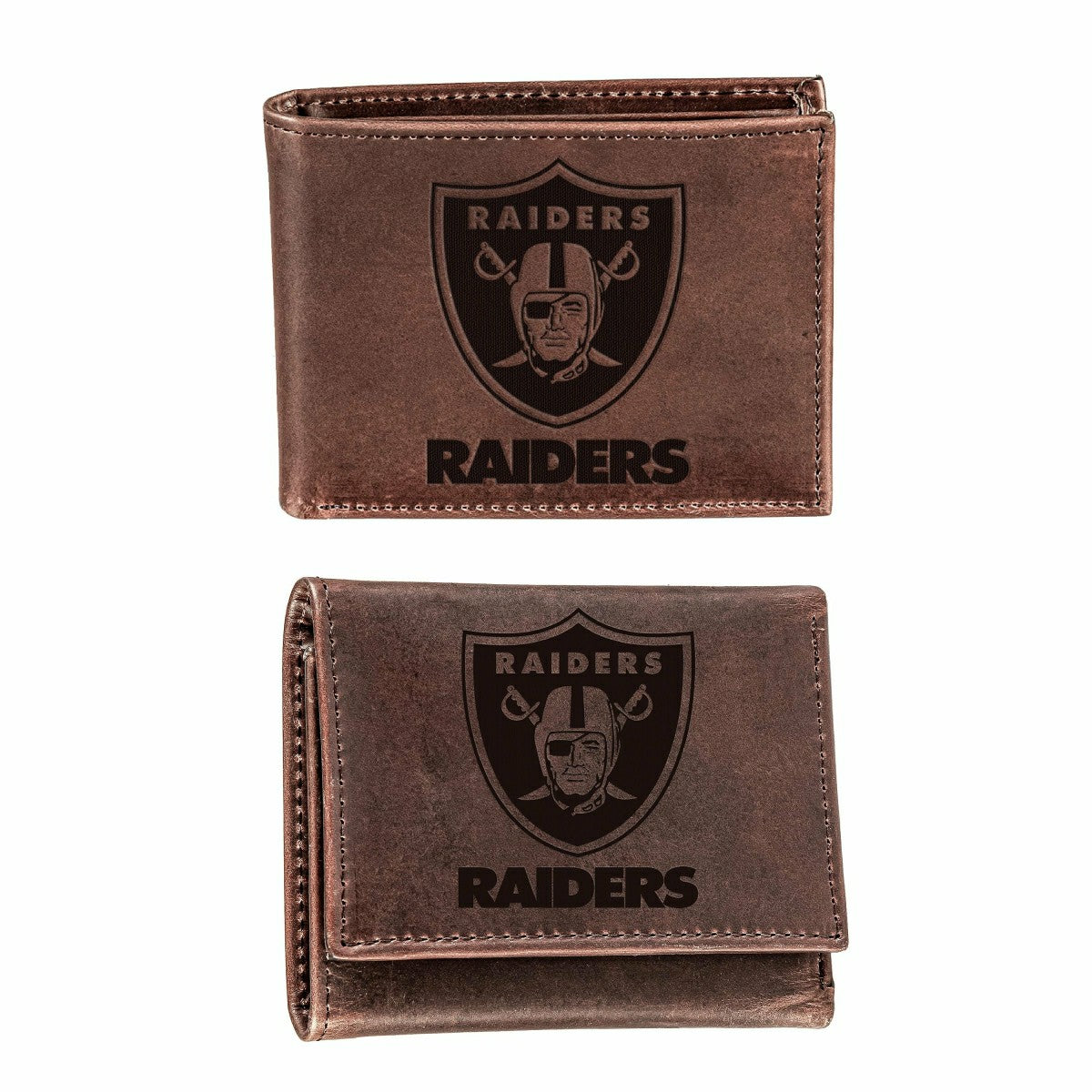 Las Vegas Raiders, Bi-Fold and Tri-Fold Wallet Gift Set, Brown - NFL Home