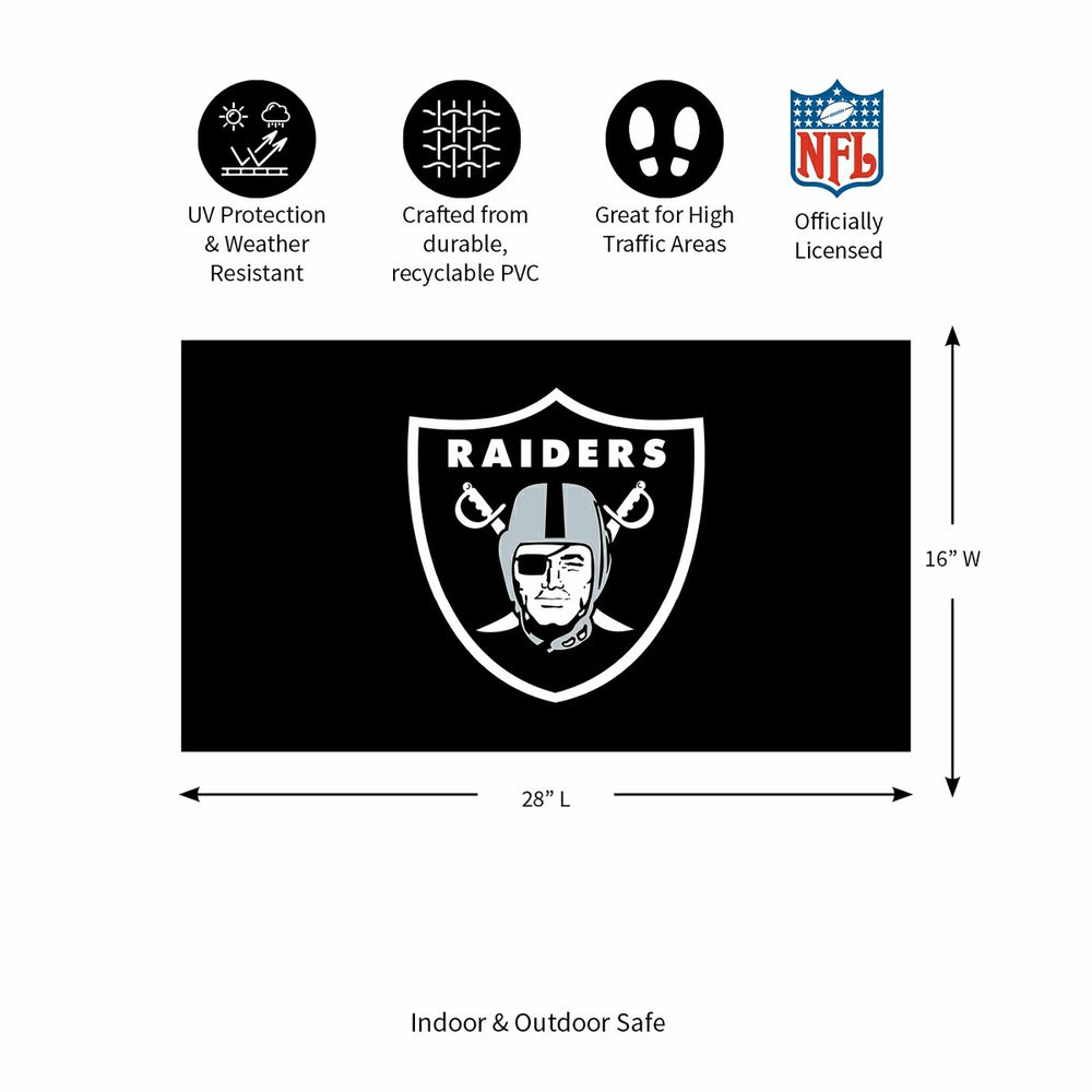 Full Color PVC Mat, 16" x 28", Las Vegas Raiders - NFL