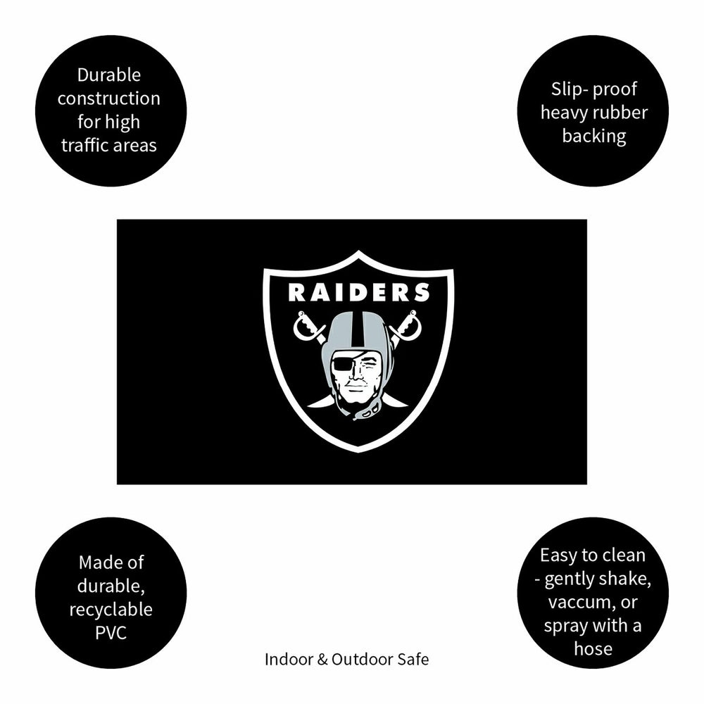 Full Color PVC Mat, 16" x 28", Las Vegas Raiders - NFL