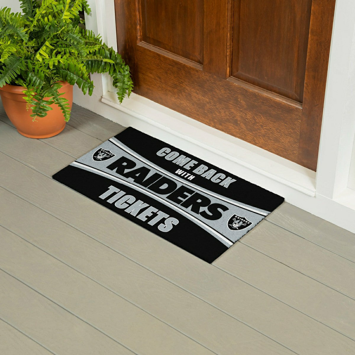28" x 16" PVC Trapper Mat, Come Back with Tickets, Las Vegas Raiders - NFL
