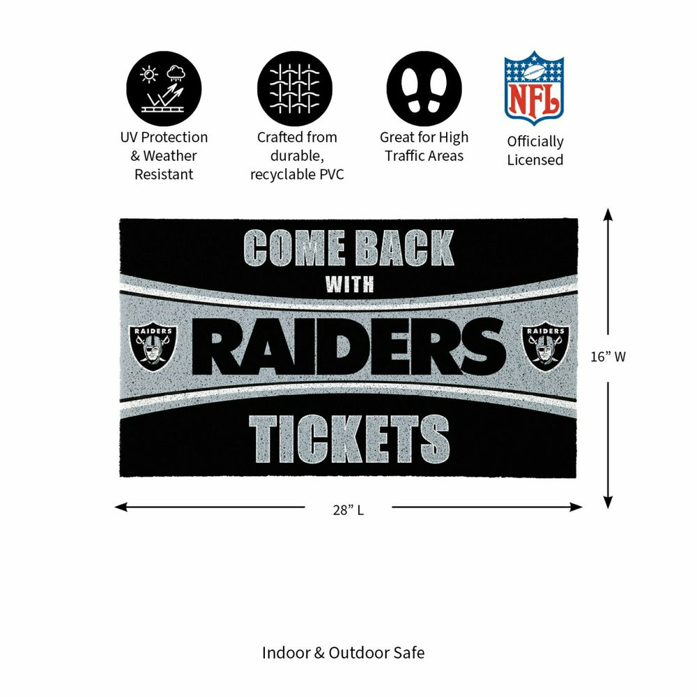 28" x 16" PVC Trapper Mat, Come Back with Tickets, Las Vegas Raiders - NFL