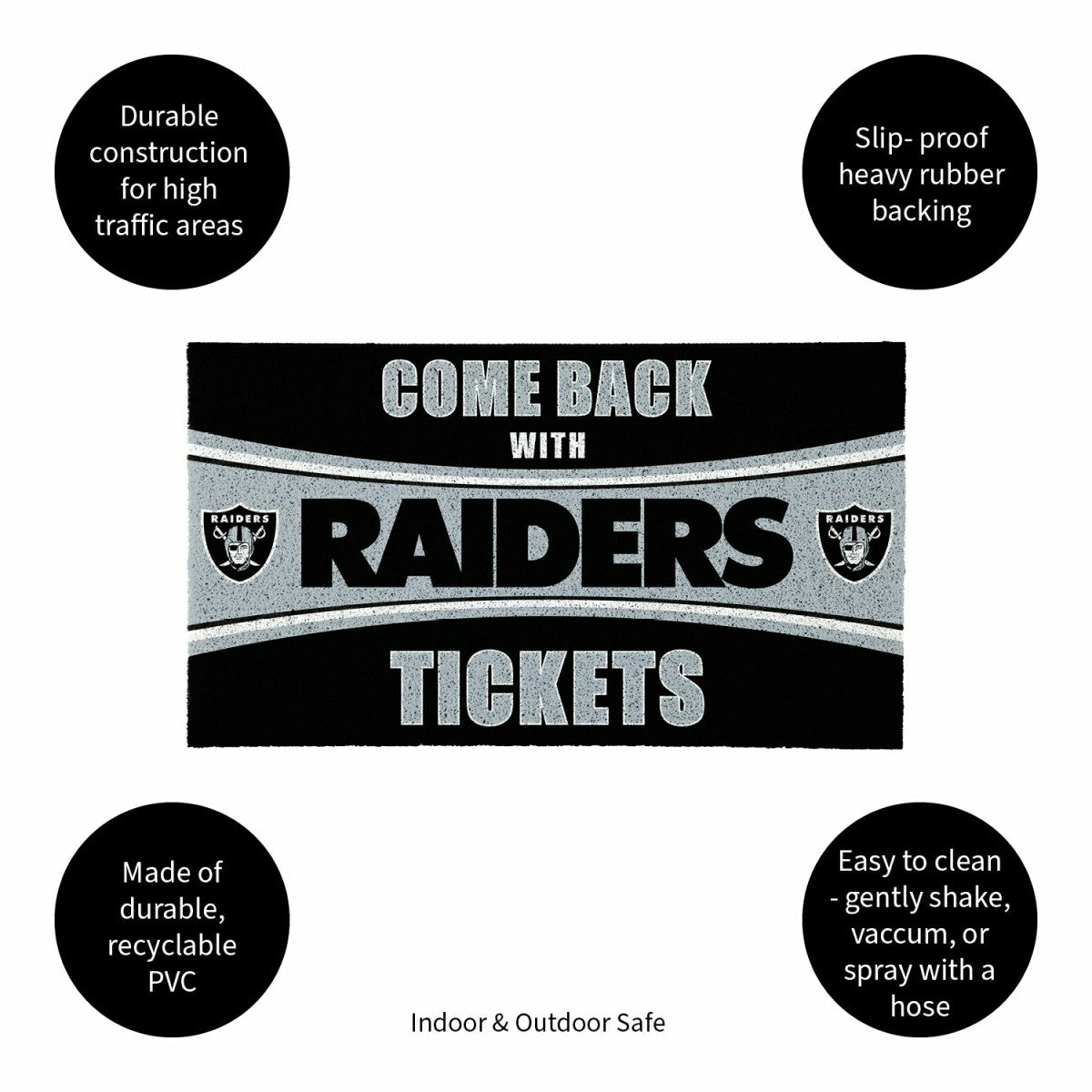 28" x 16" PVC Trapper Mat, Come Back with Tickets, Las Vegas Raiders - NFL