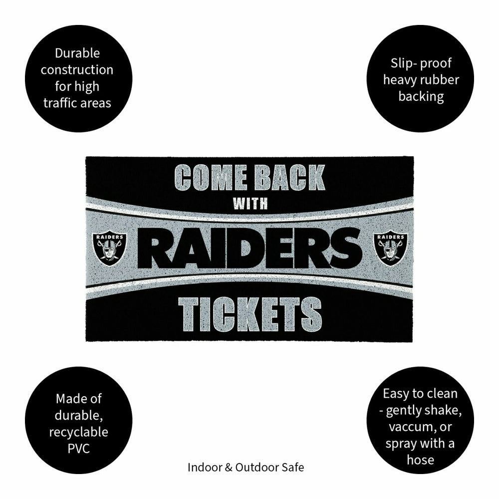 28" x 16" PVC Trapper Mat, Come Back with Tickets, Las Vegas Raiders - NFL